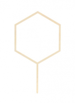 Cake Topper - Wooden Hexagon 13cm